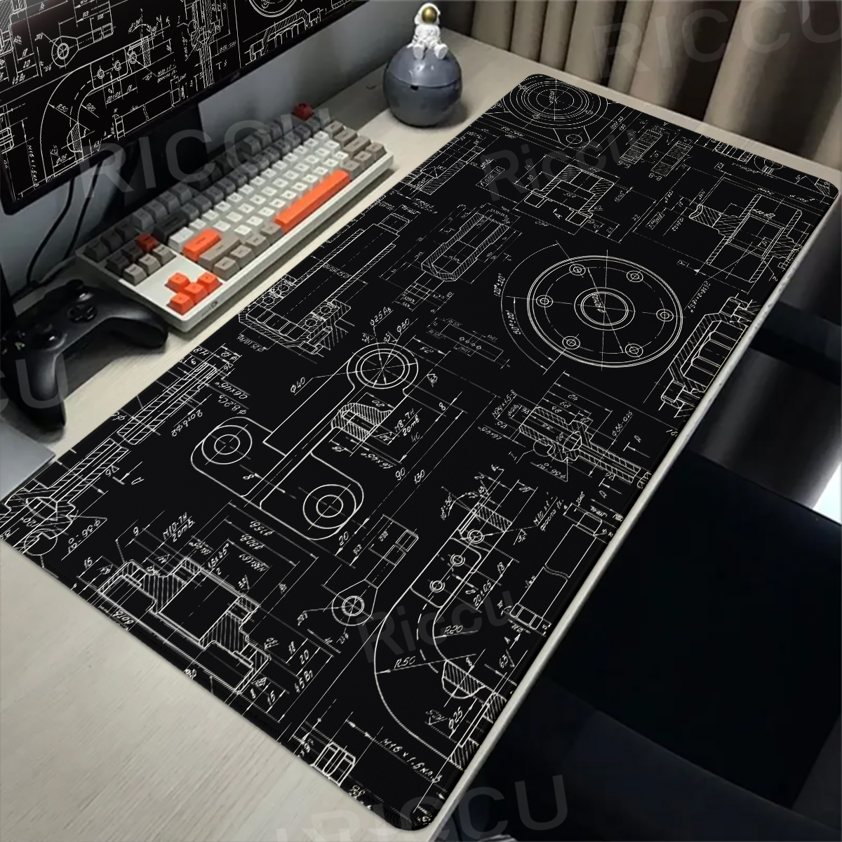 Gaming Accessories Drawing - Extended Mouse Pad Large HD Mechanical