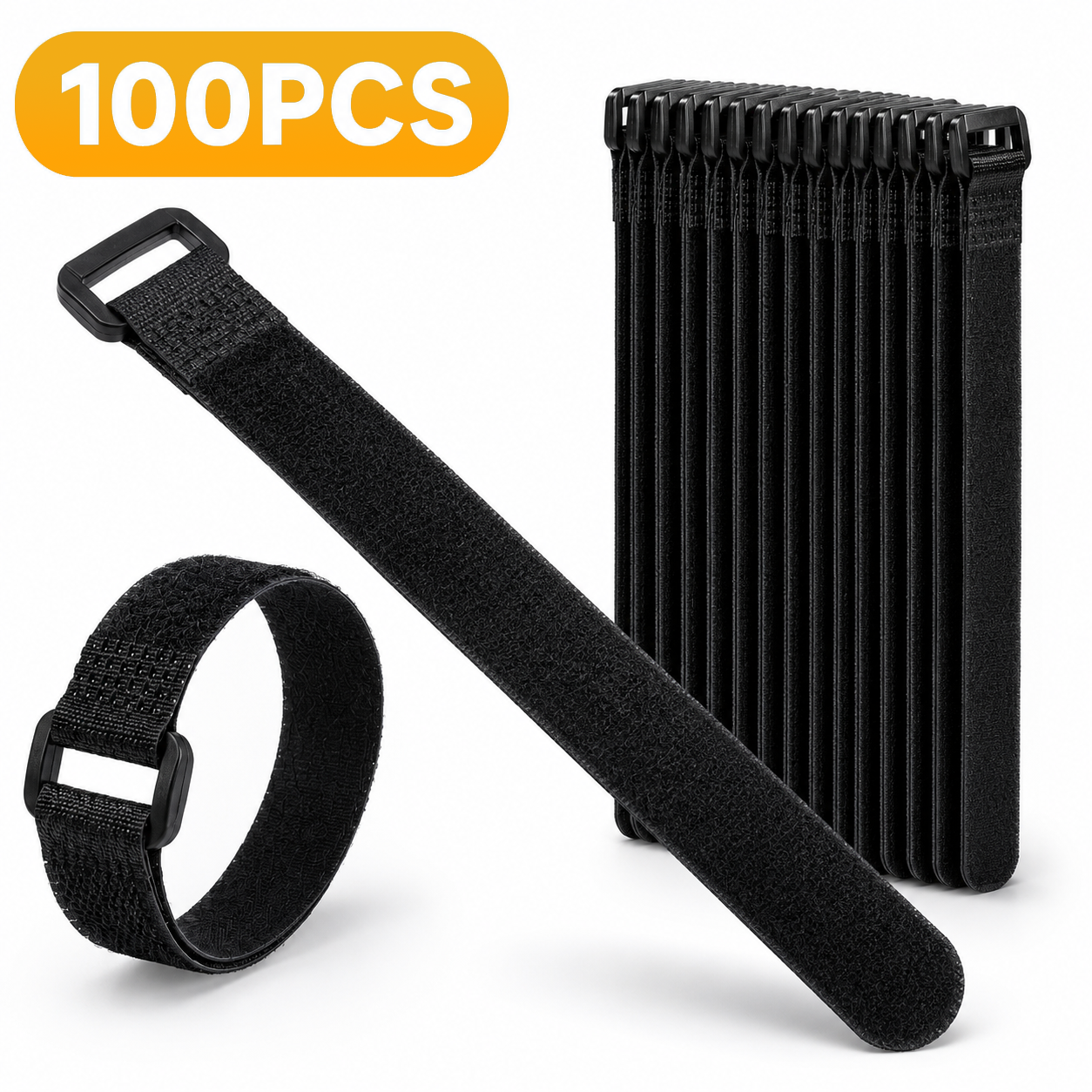 Gaming Accessories Rack - Velcros Straps Reusable Organizer Black Hook