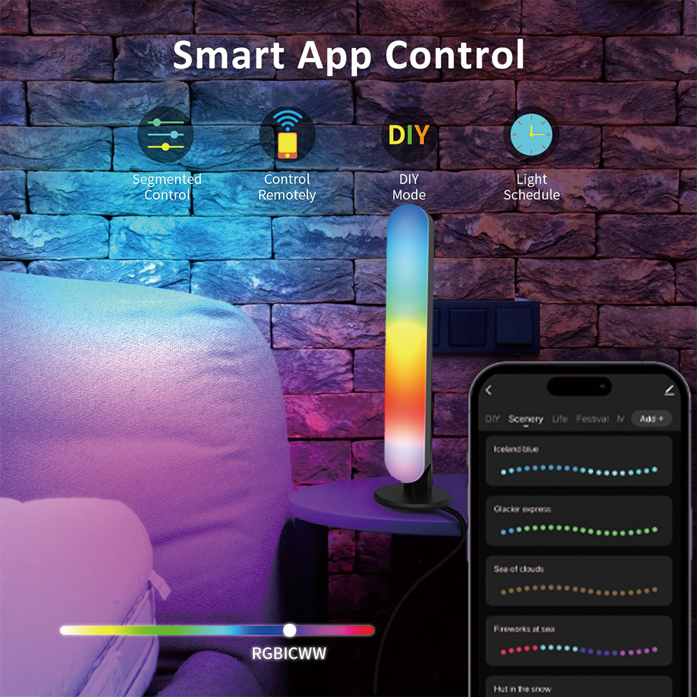 2pcs LED Night Light RGB Ambie - Gaming Accessories Lights ulasan dan harga