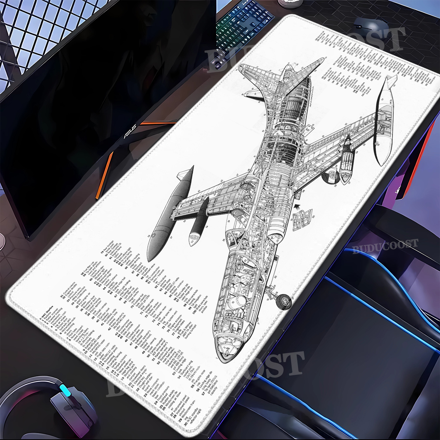 Gaming Mouse Pad Black And Whi - Gaming Accessories Drawing ulasan dan harga