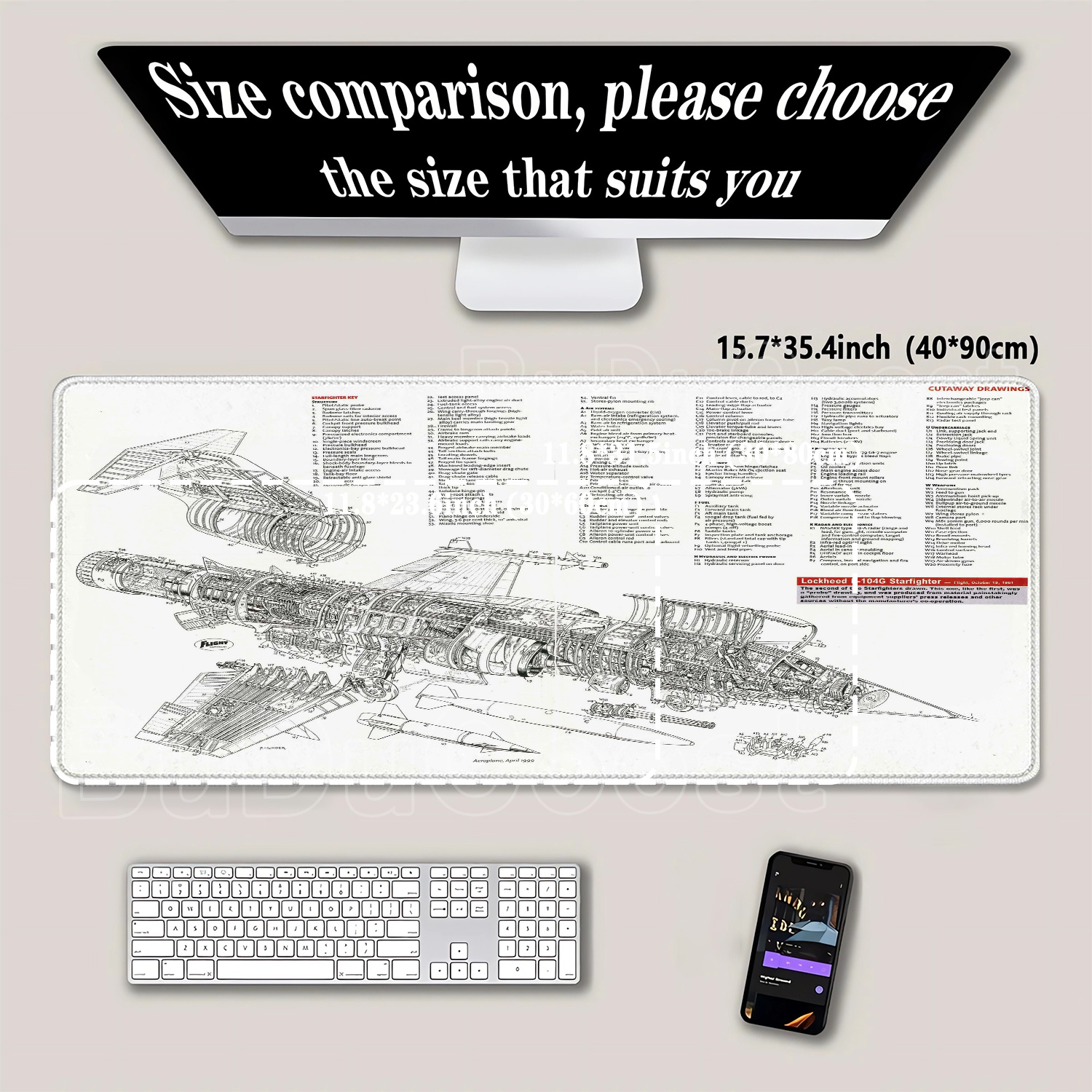 Gaming Mouse Pad Black And Whi - Gaming Accessories Drawing ulasan dan harga