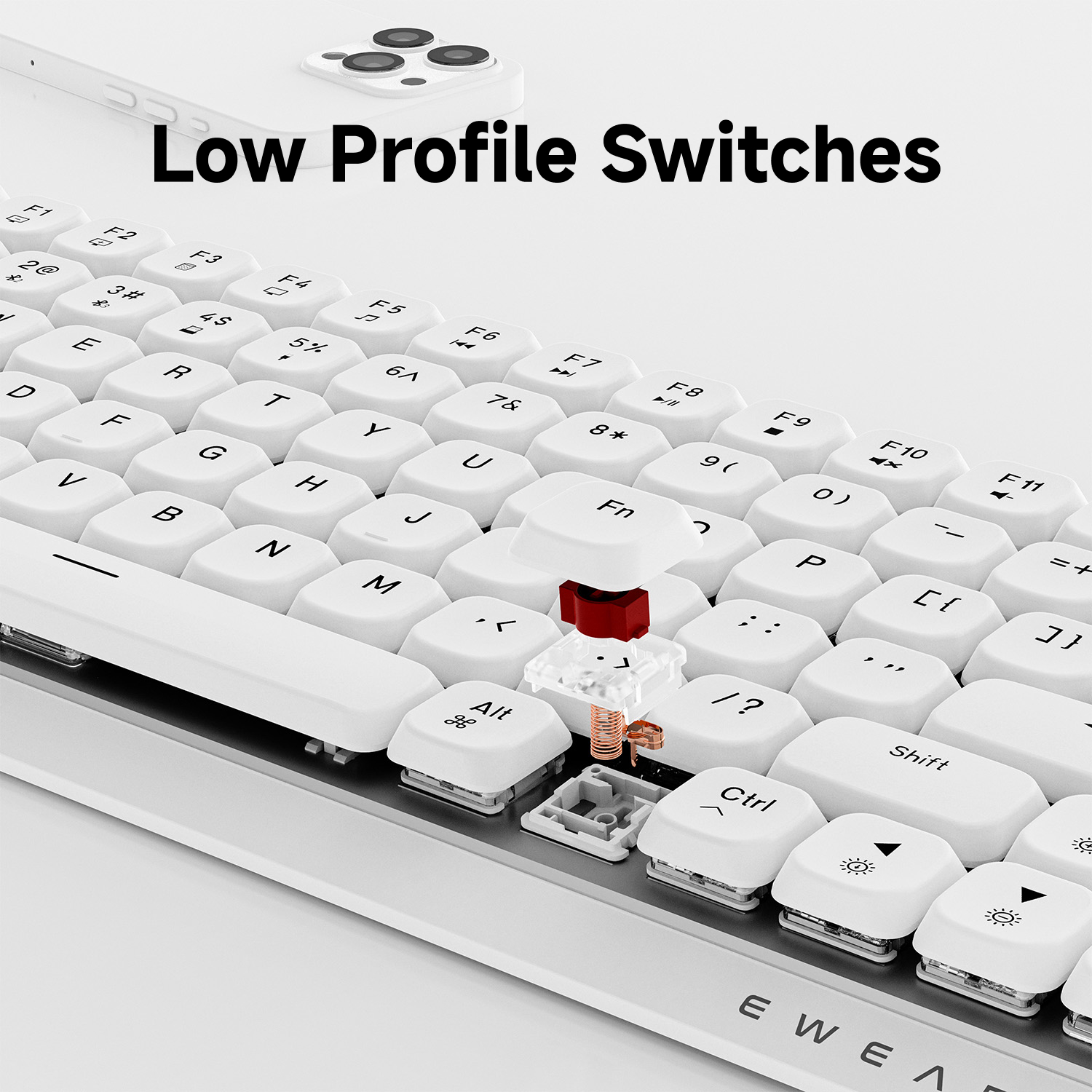 EWEADN 84 Keys Tri-Mode Low Pr - Gaming Accessories Keyboards ulasan dan harga