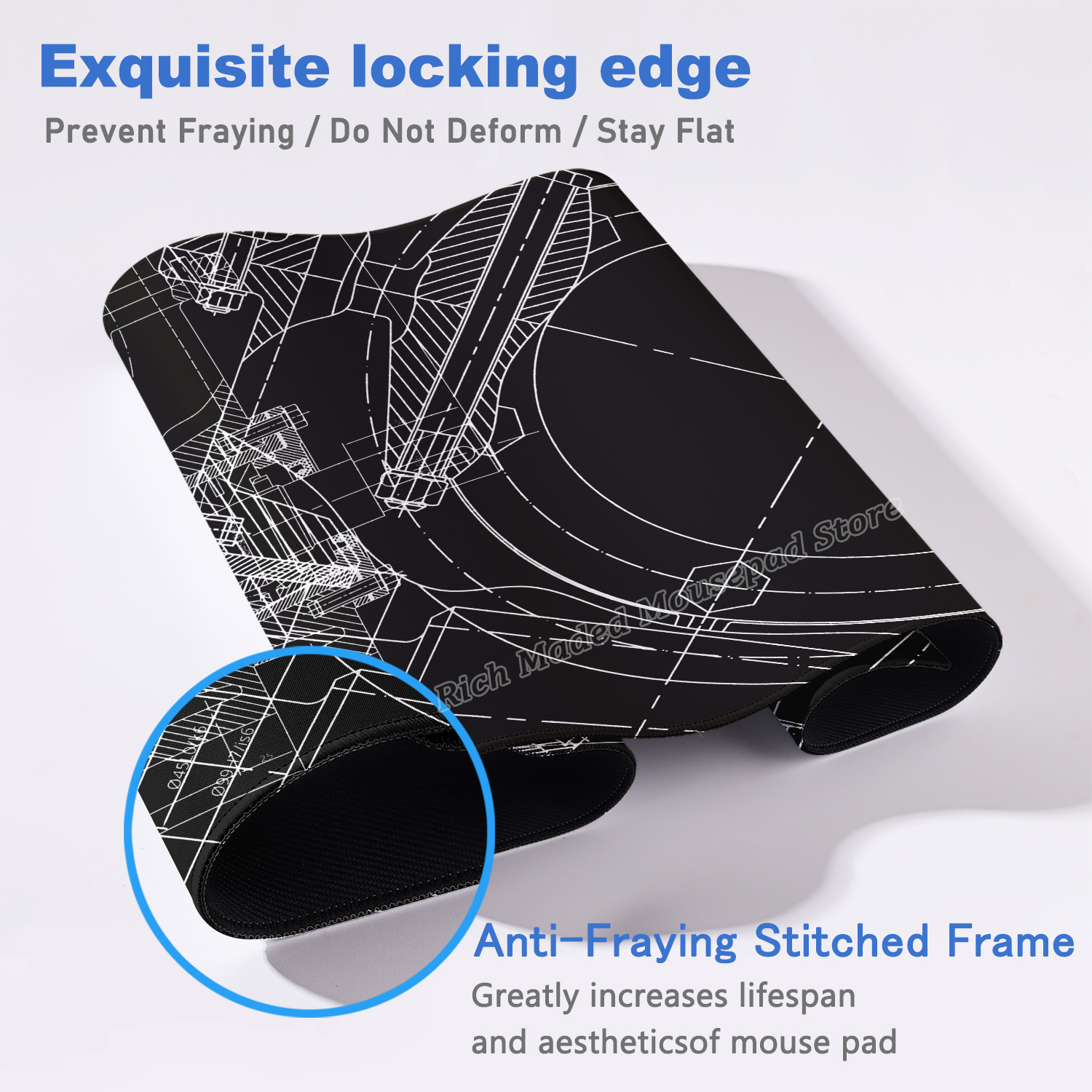 Black Large Mouse Pad Engineer - Gaming Accessories Drawing ulasan dan harga