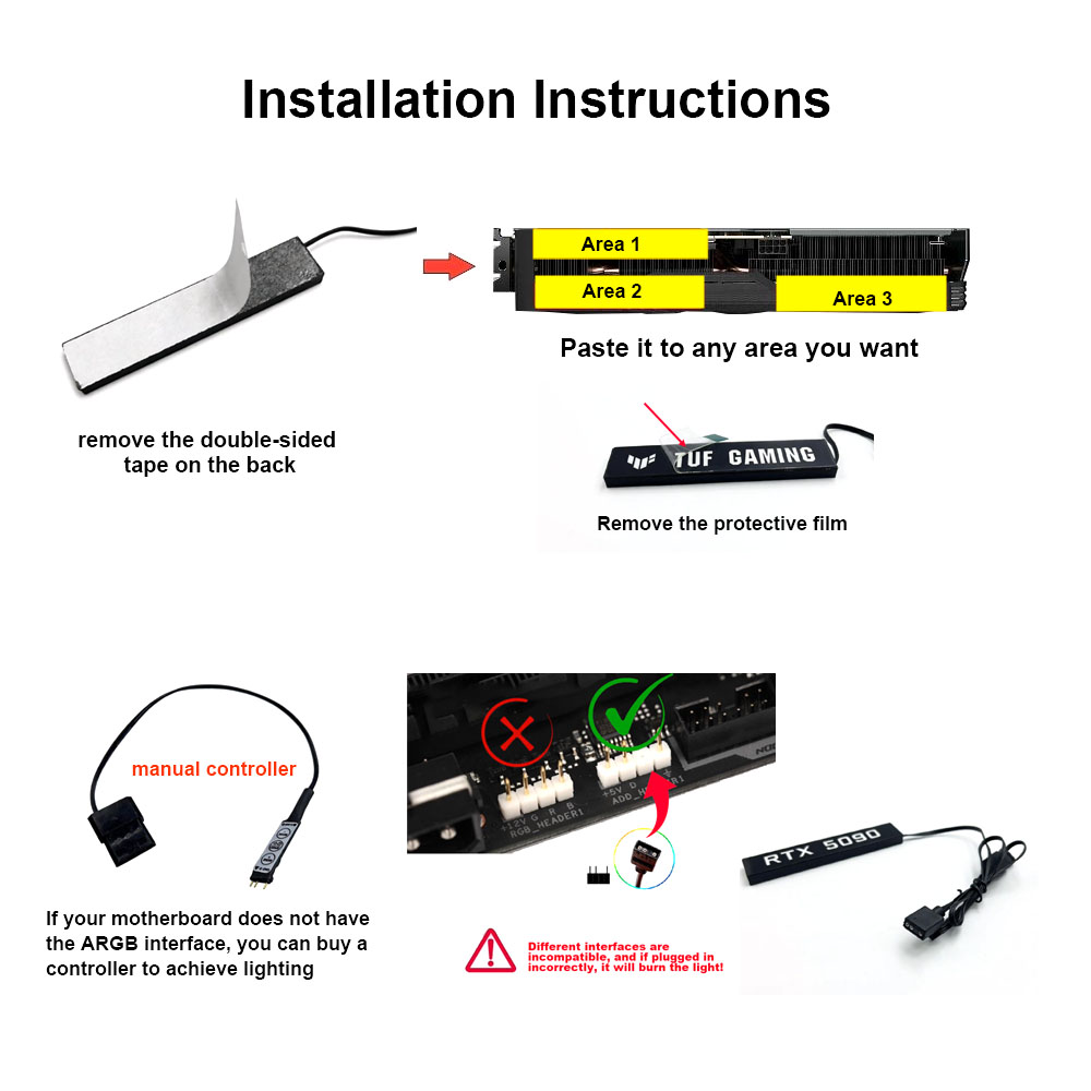 PC GPU ARGB Lighting Panel Whi - Gaming Accessories Lights ulasan dan harga